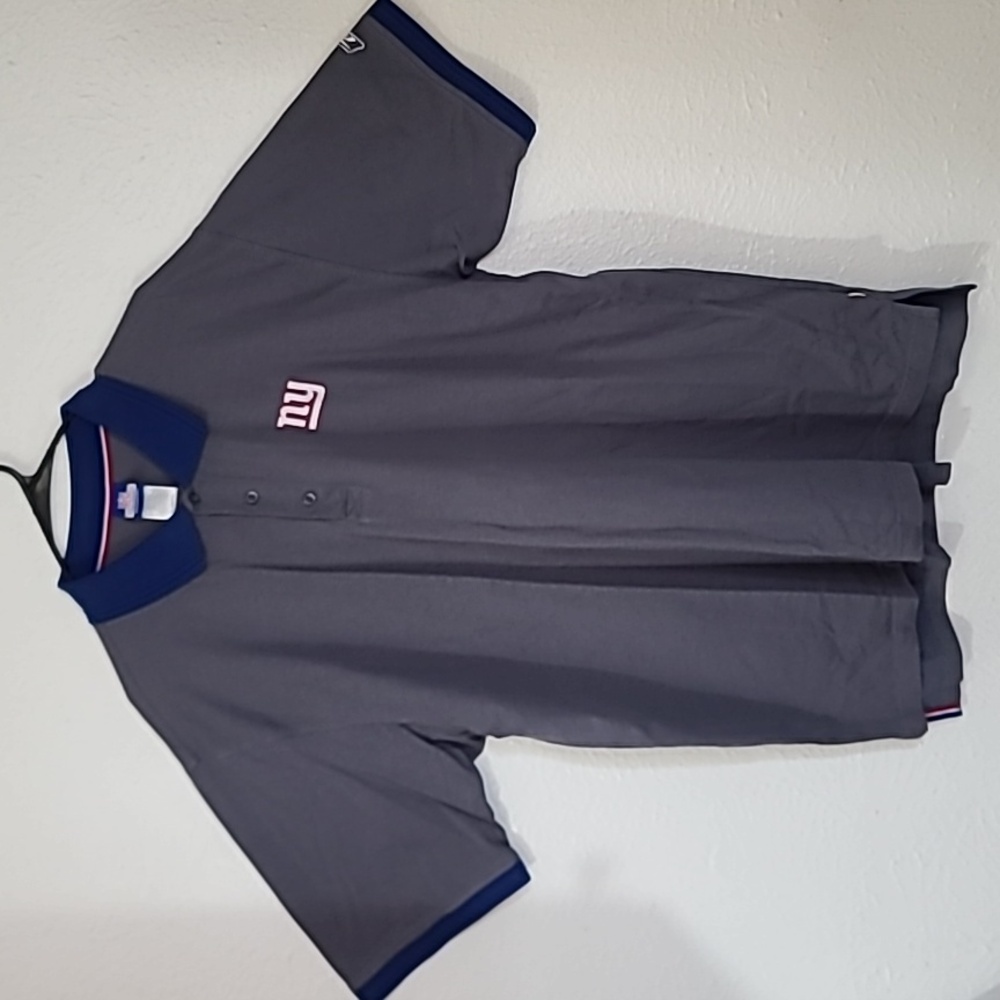 New York Giants NFL Team Apparel Mens Polo Shirt Grey Reebok Dry Play Tech Sz XL